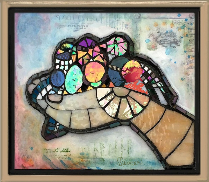 Birds on a Hand Mosaic